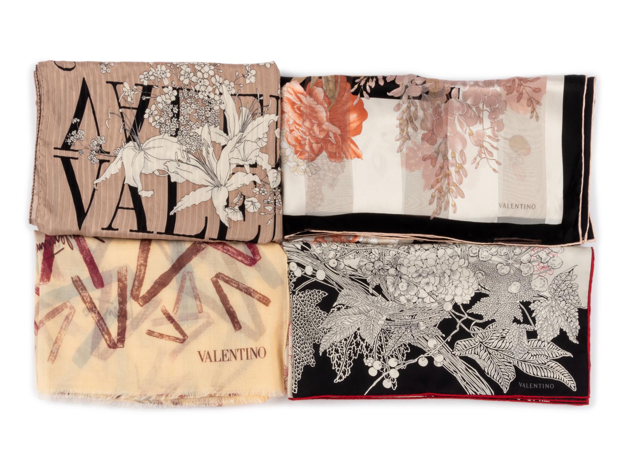 Collection of Eight Scarves; Four Valentino, One Missoni, Three Fendi, 1980-2000s