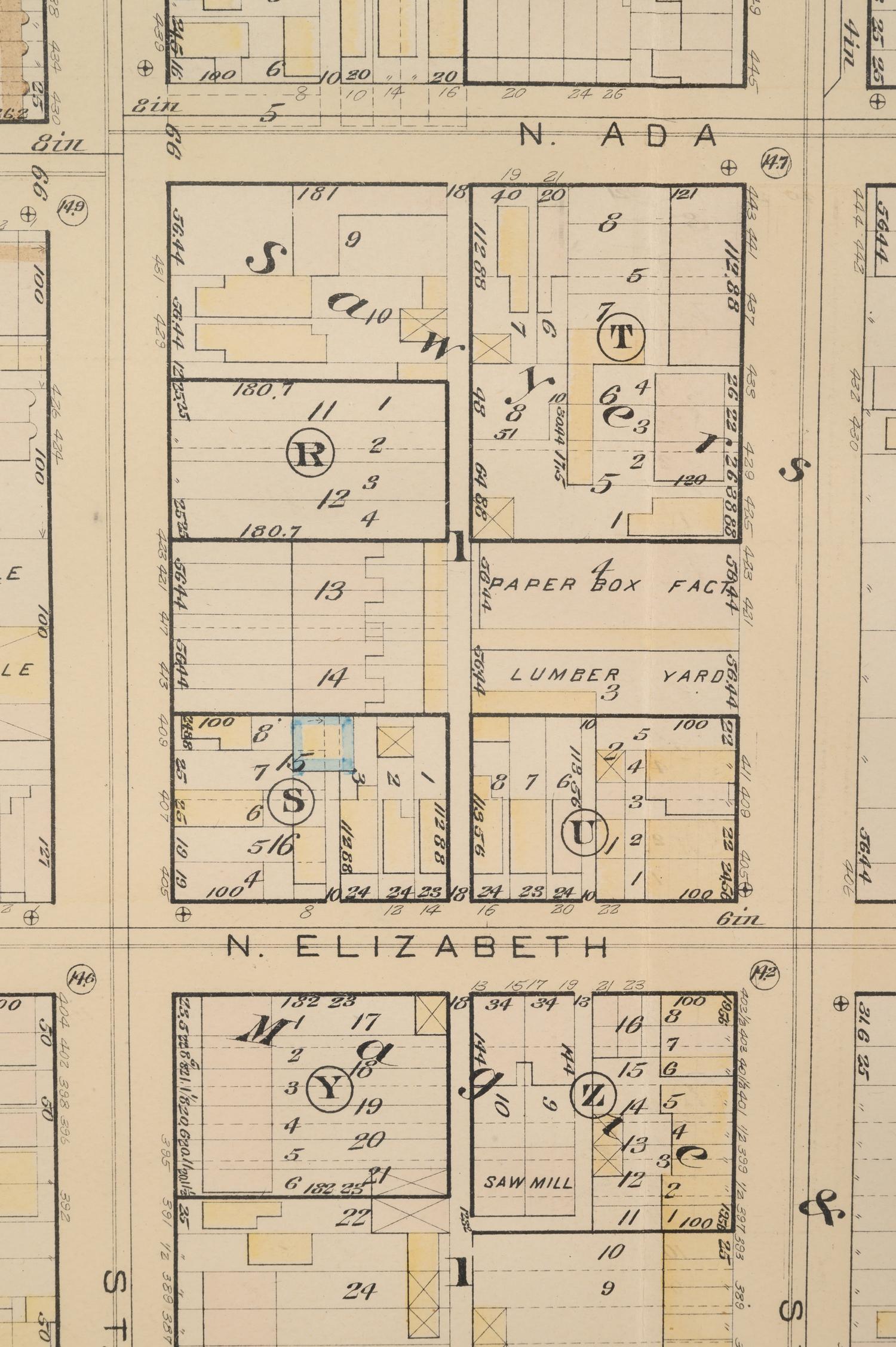 A group of 5 maps of Chicago streets, comprising: