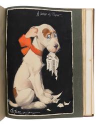 [The Red Cross]. An exceptional album of autographs, letters, and original artwork assembled to benefit the British Red Cross during WWI. [N.p.: N.p.], 1917.
