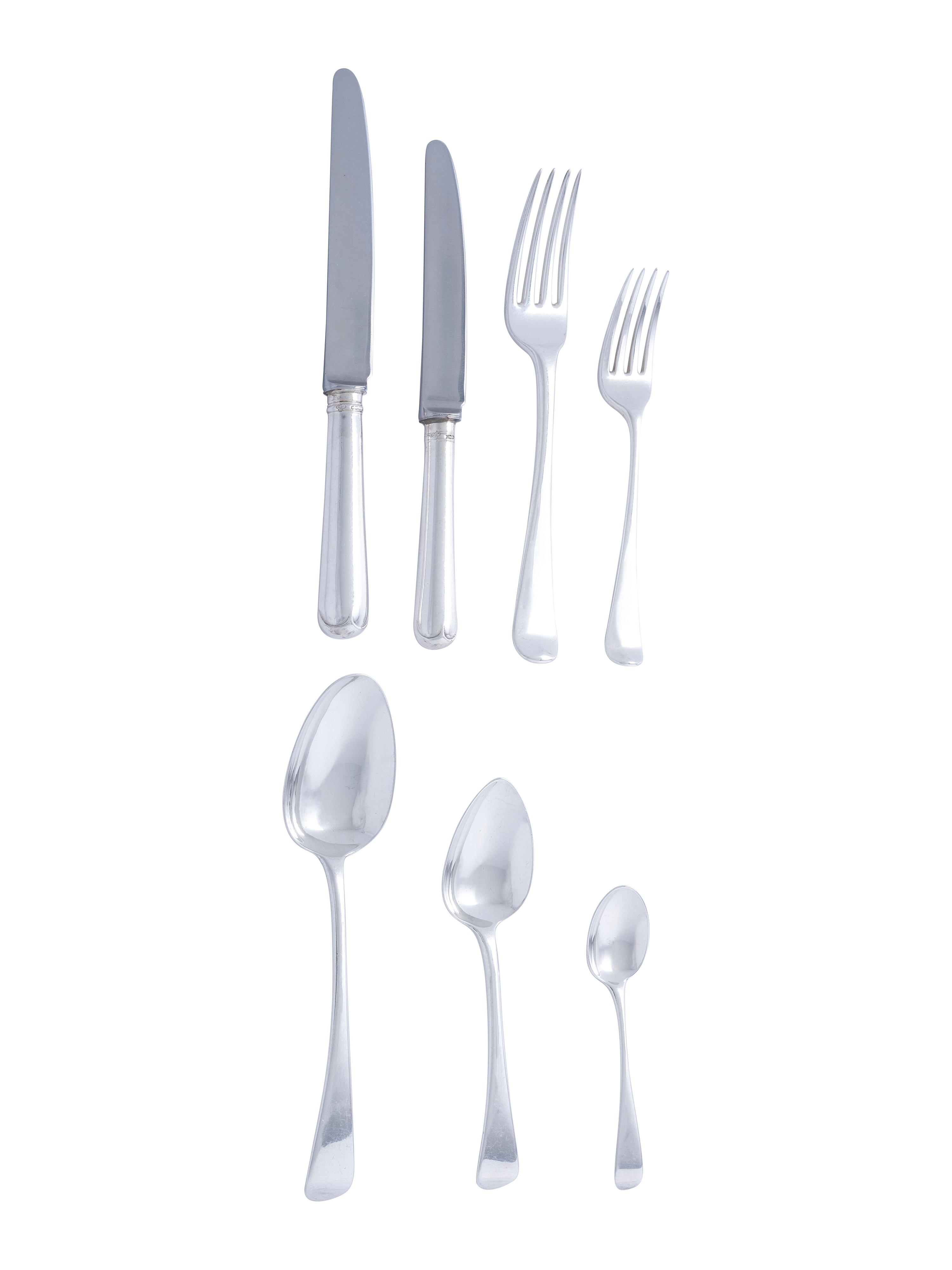 A Georgian Silver Flatware Service
