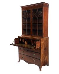 A George III Mahogany Bureau Bookcase