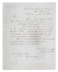 (CIVIL WAR) RANDOLPH, GEORGE W. Autographed letter signed, Virginia, June 13, 1862. Re: appointment of Capt. David Rhine to TX Calvalry