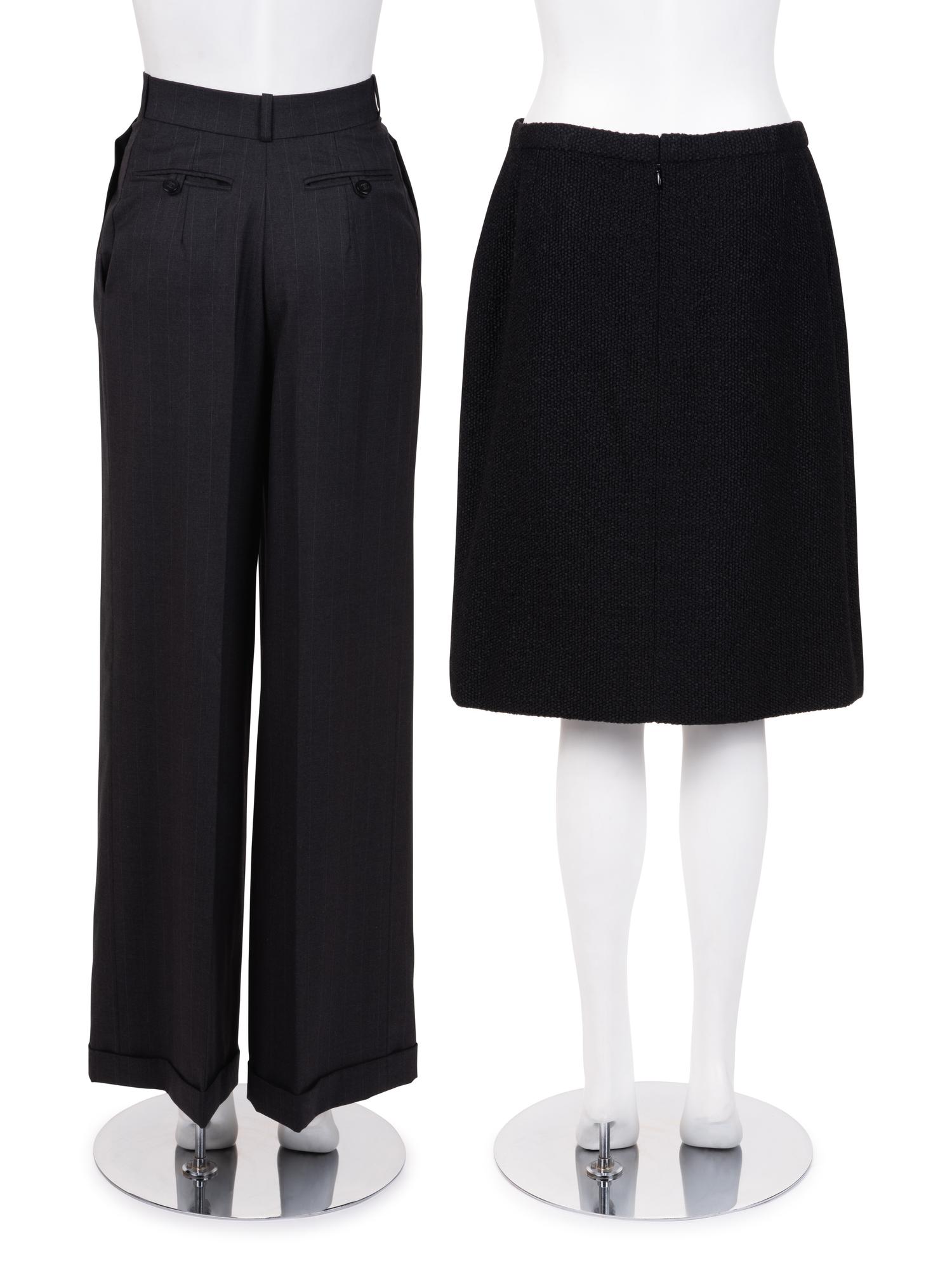 Two Chanel Haute Couture Items: One Pair of Pants, One Skirt, 1980-2000s