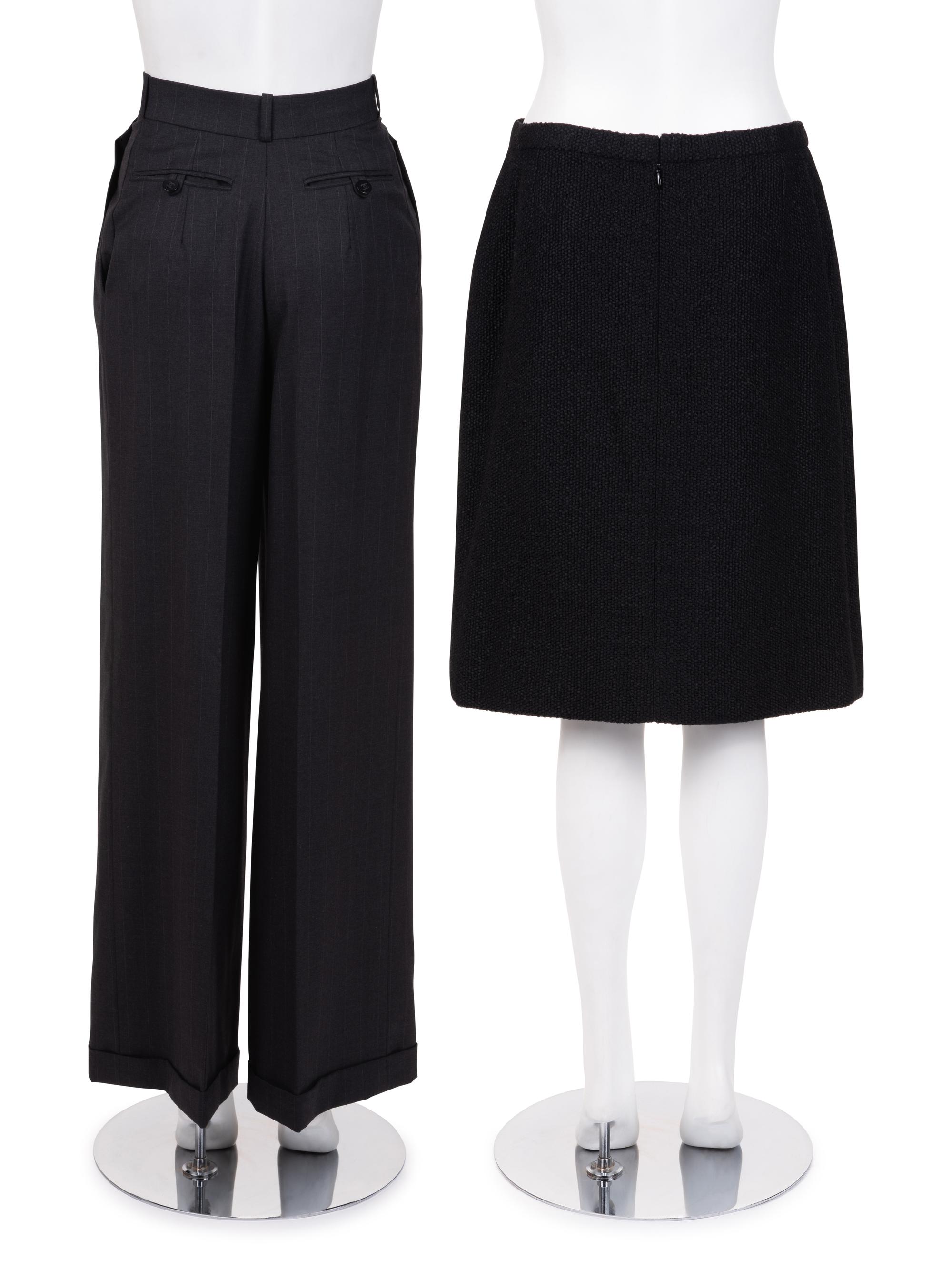 Two Chanel Haute Couture Items: One Pair of Pants, One Skirt, 1980-2000s