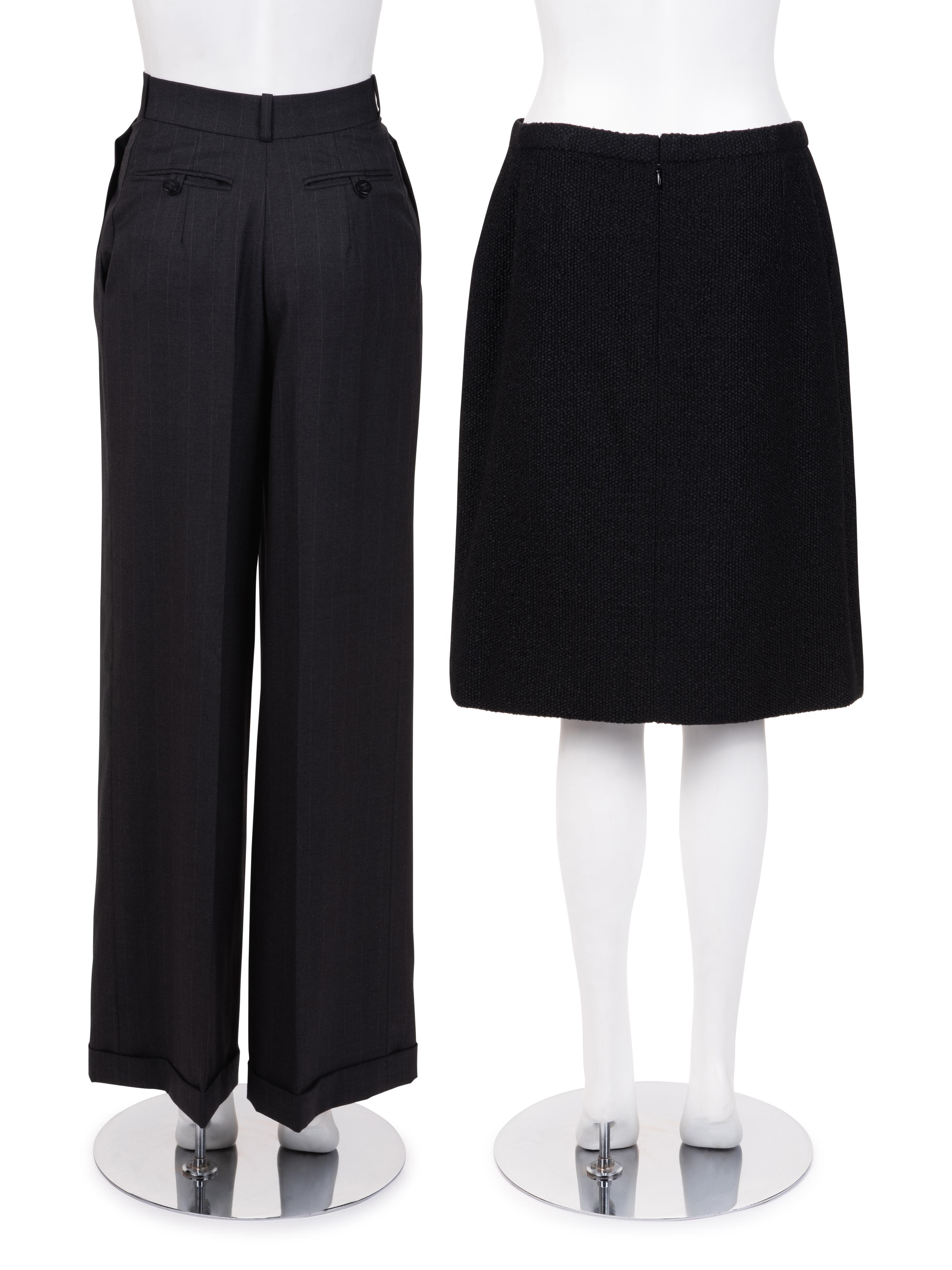 Two Chanel Haute Couture Items: One Pair of Pants, One Skirt, 1980-2000s