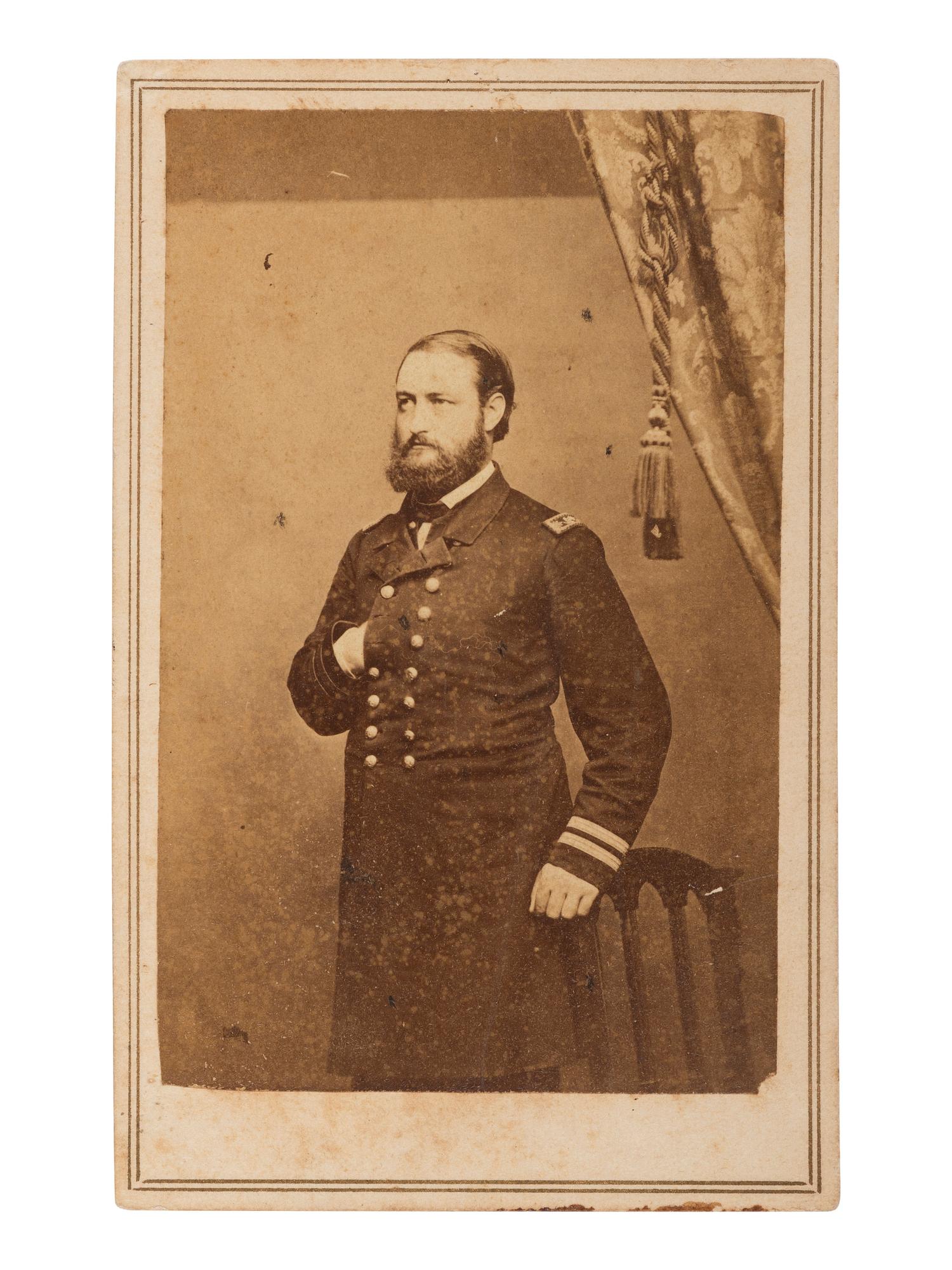 [CIVIL WAR] 12 photos of naval subjects, incl. Goldsborough, Dahlgren, Braine, & French (US Marines)