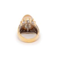 BAROQUE CULTURED PEARL AND DIAMOND RING