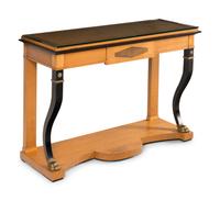 An Empire Style Parcel-Gilt and Ebonized Maple Console Table