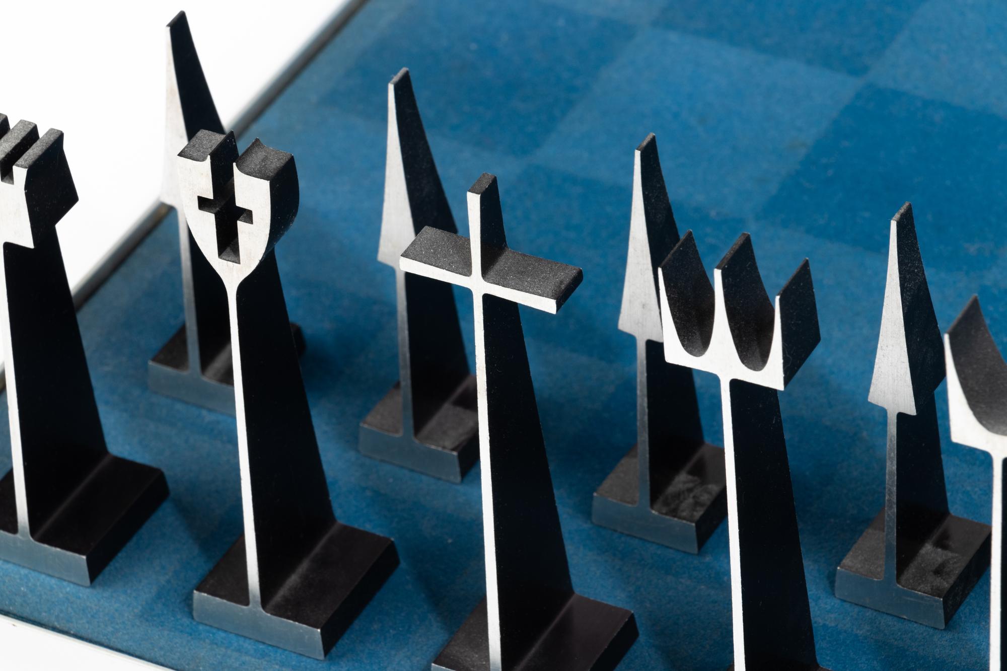 Modernist Chess Set, 1962 Alcoa Enterprises, USA