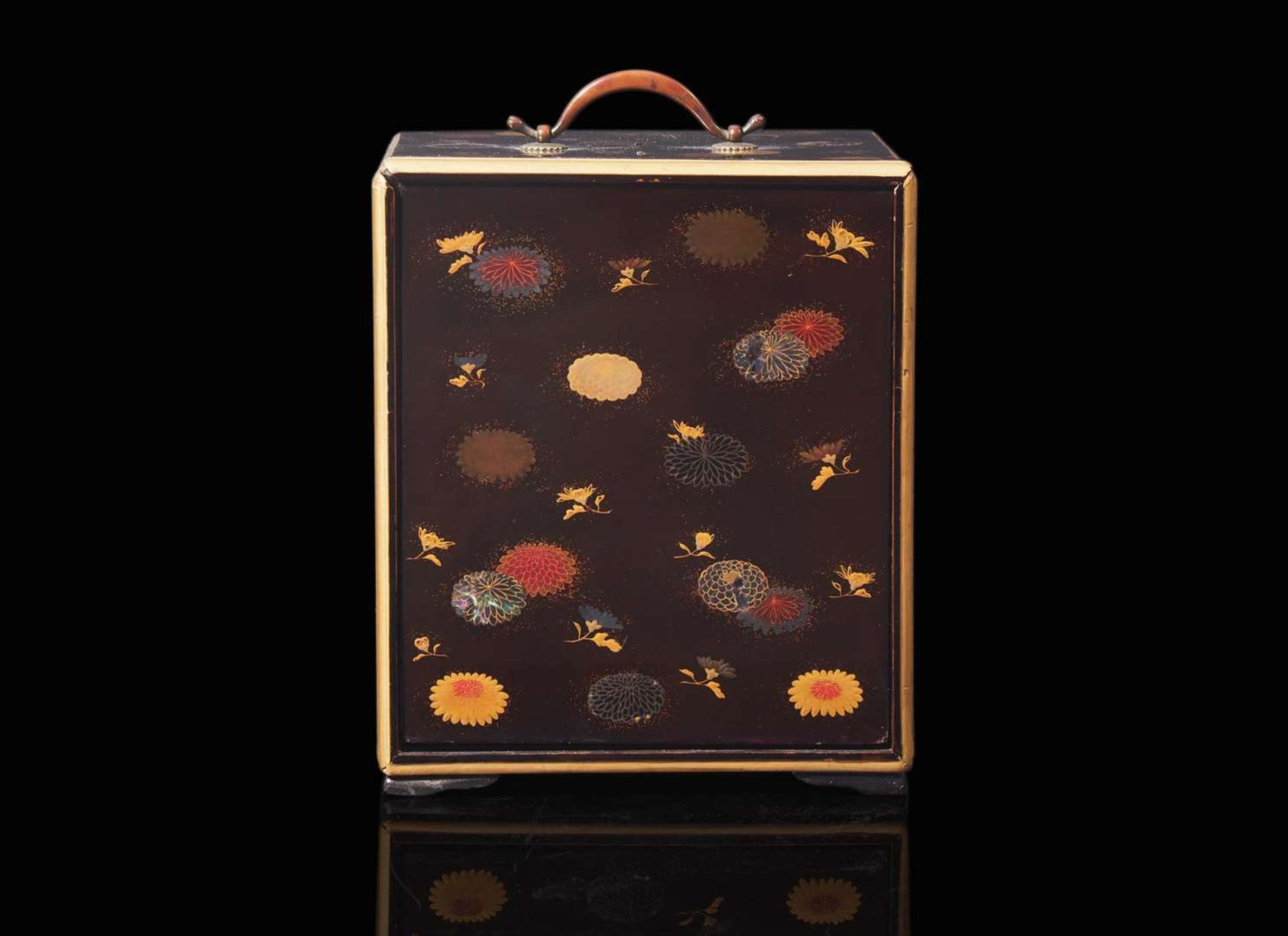 A Japanese small lacquer casket, Edo to early Meiji period 日本蒔繪小櫃