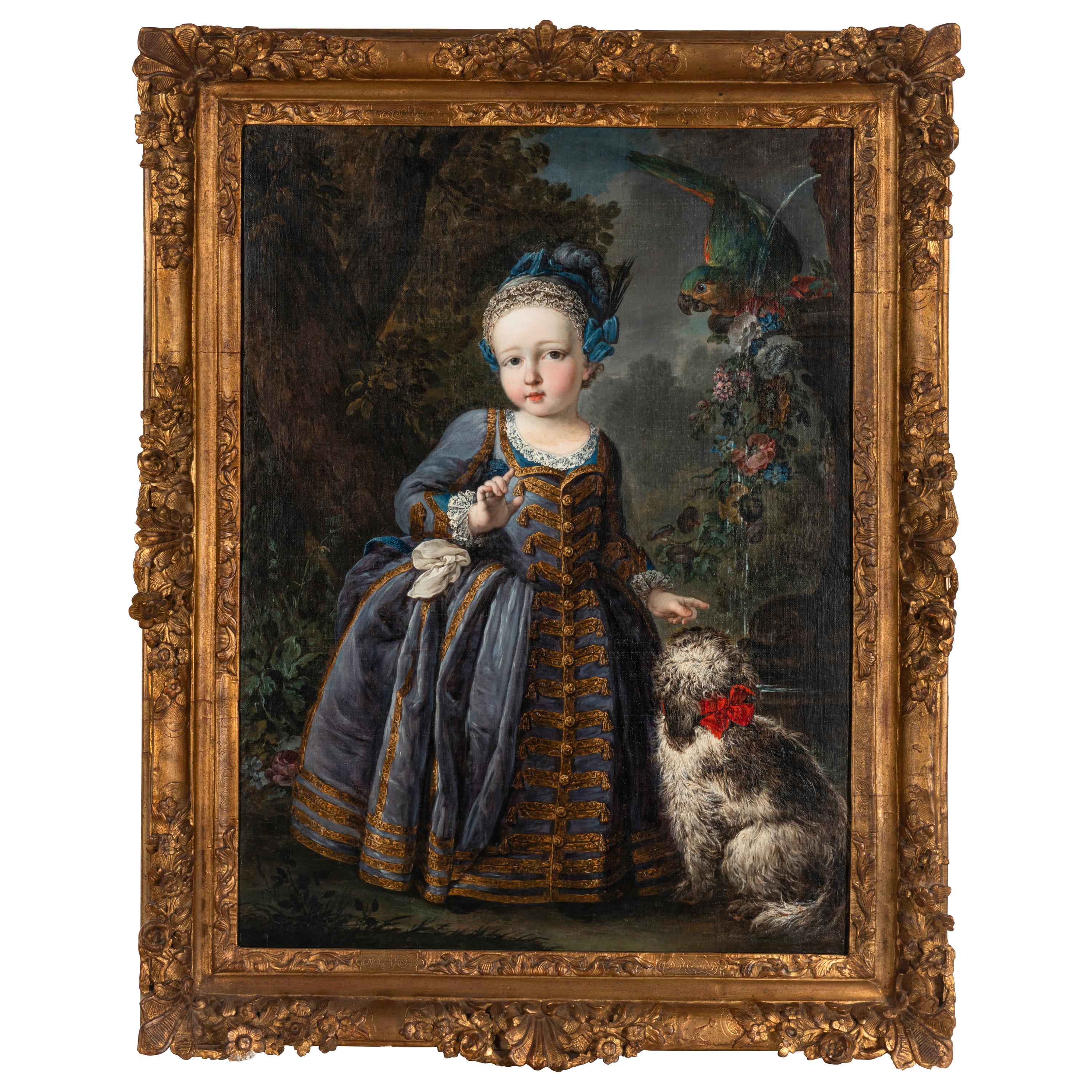 Follower of Pierre Gobert (French, 1662-1744) — Portrait of a Child with Dog