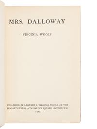 WOOLF, Virginia (1882-1941). Mrs. Dalloway . London: Leonard & Virginia Woolf at the Hogarth Press, 1925.