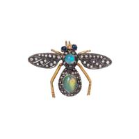 OPAL, SAPPHIRE AND DIAMOND BEE BROOCH