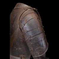 A 17th Century German Etched and Painted Half Suit of Armor