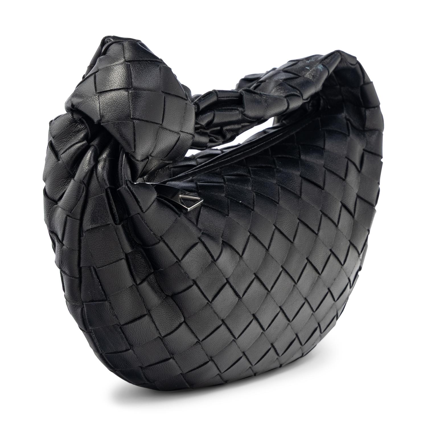 BOTTEGA VENETA, MINI JODIE IN BLACK INTRECCIATO