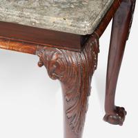 A George II rectangular carved mahogany side table with Derbyshire "fossil" marble top circa 1740-1750
