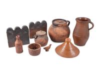 Nine Redware Vessels