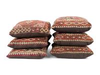 A Set of Six Kilim Upholstered Pillows
