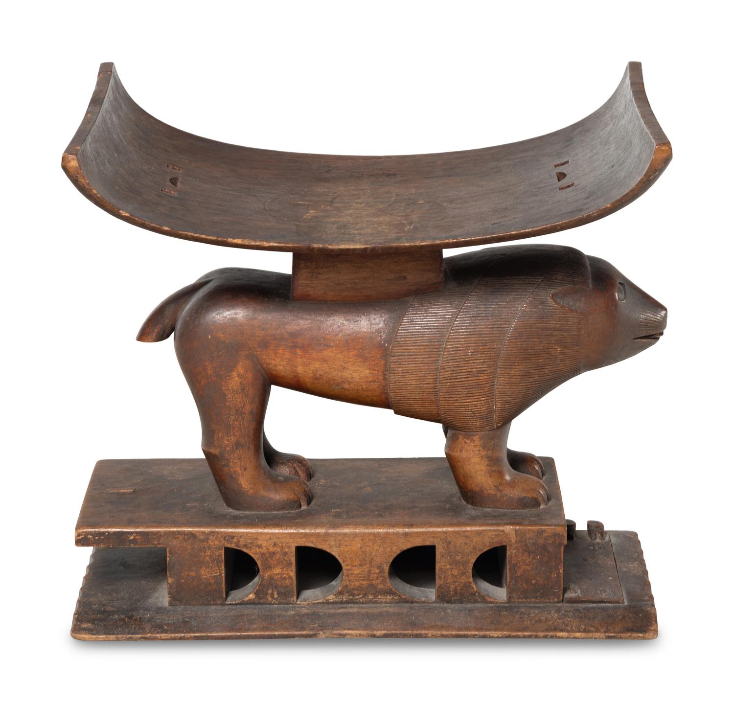 Two Asante Carved Wood Stools