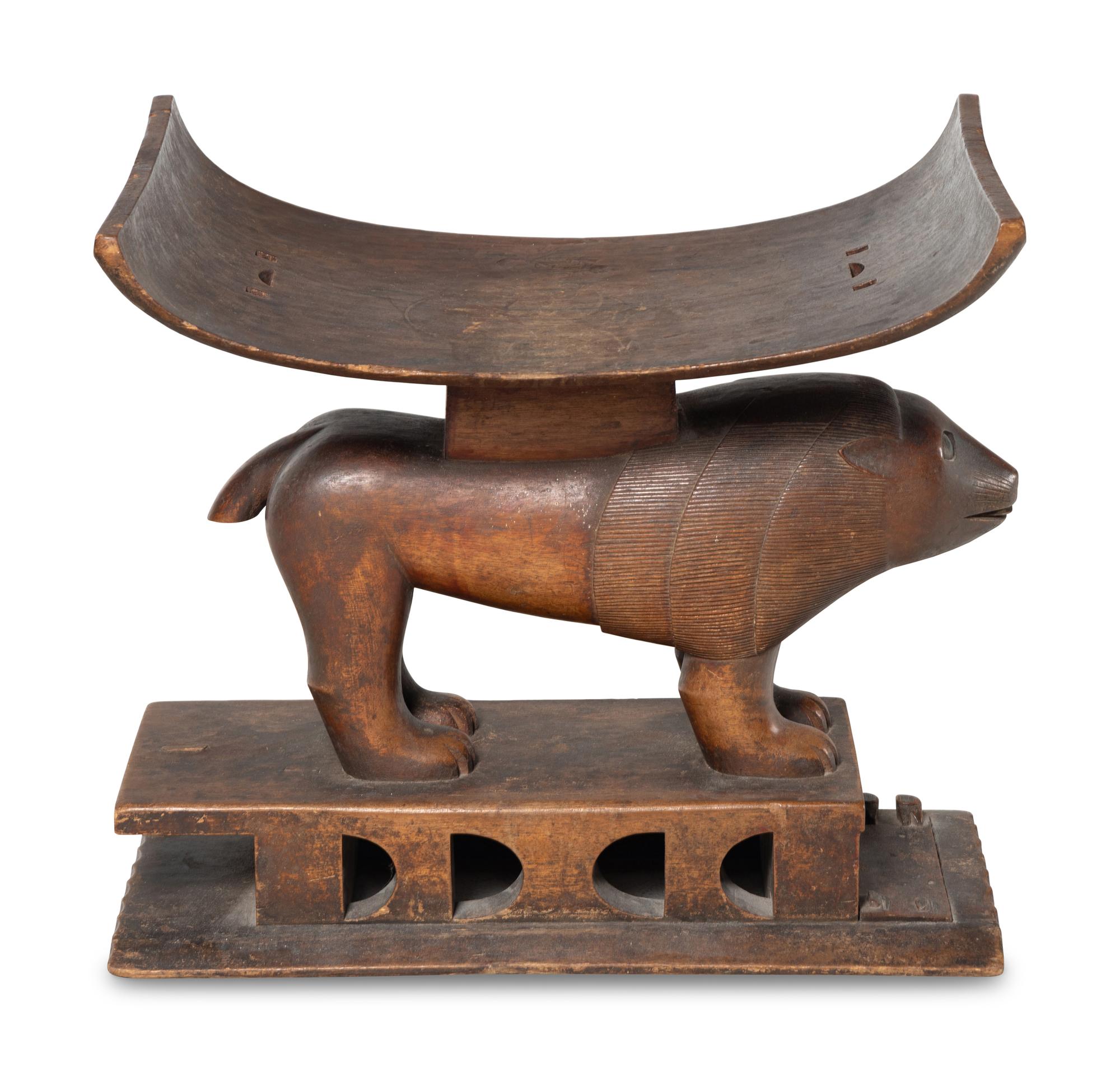 Two Asante Carved Wood Stools
