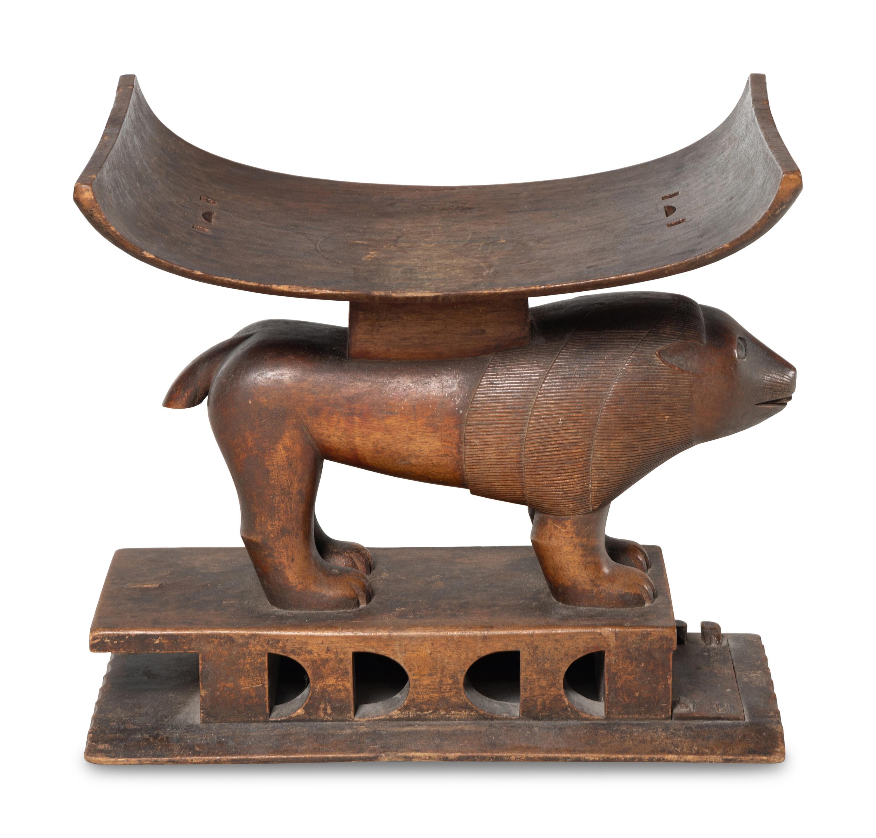 Two Asante Carved Wood Stools