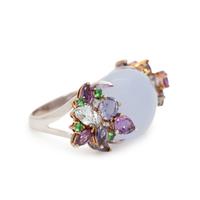 LAVENDER JADE AND MULTIGEM RING