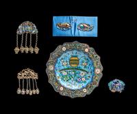 Six Chinese Enamel on Silver Articles