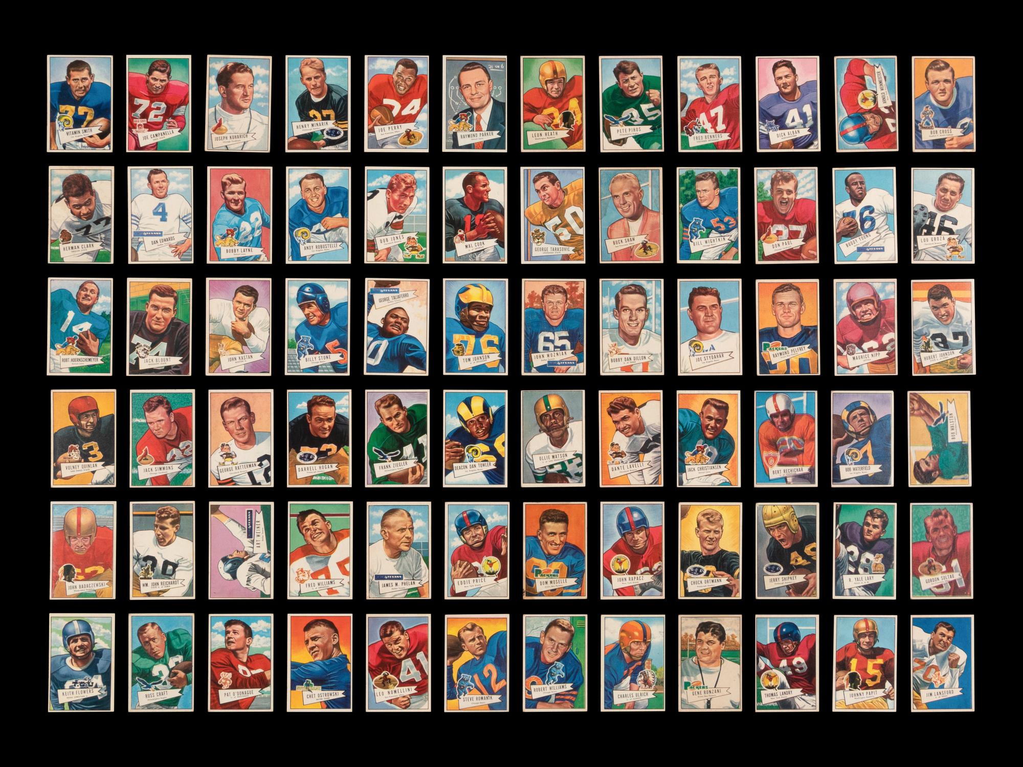 A Near Set of 1952 Bowman Small Football Cards (142/144)