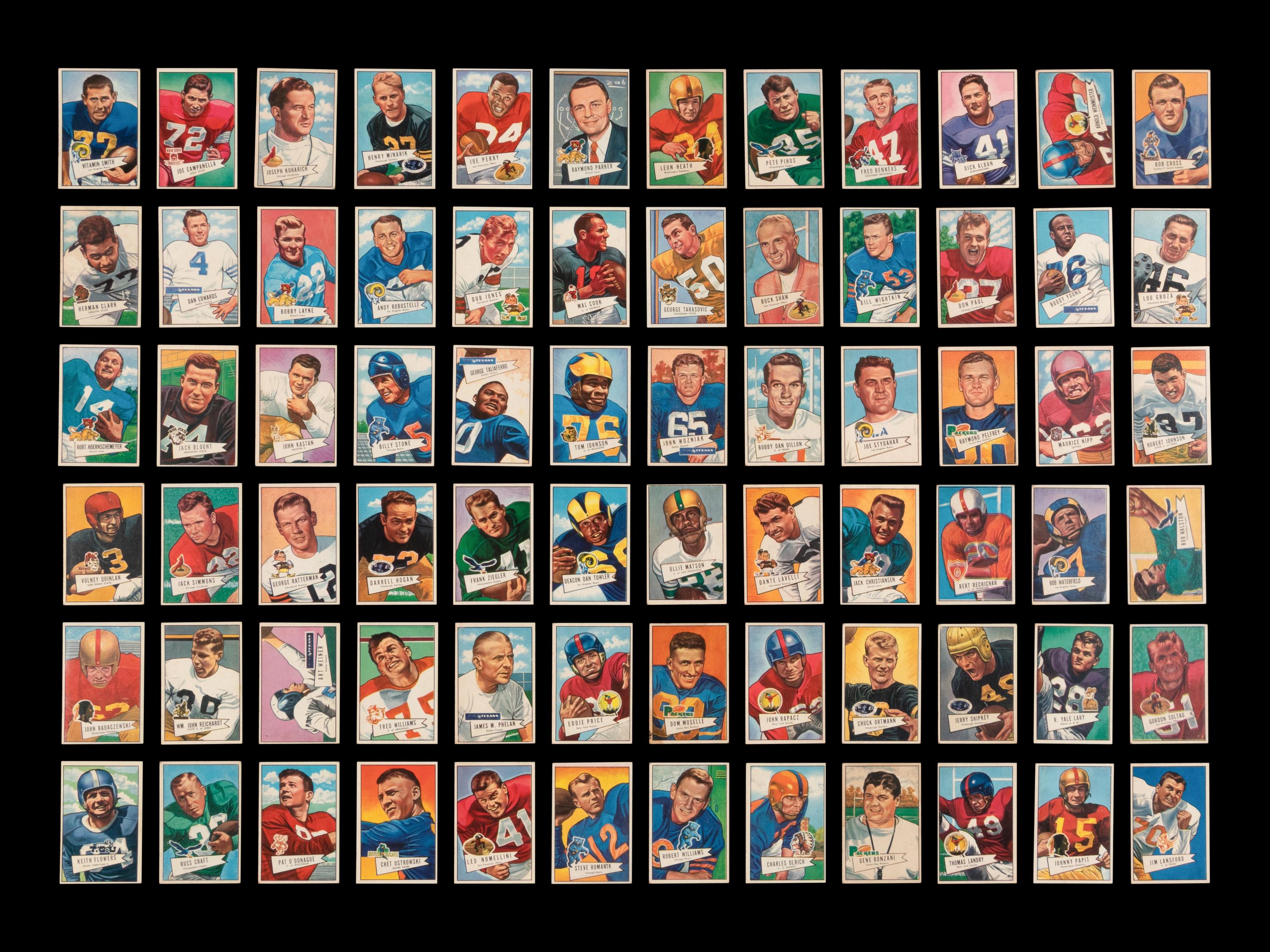A Near Set of 1952 Bowman Small Football Cards (142/144)