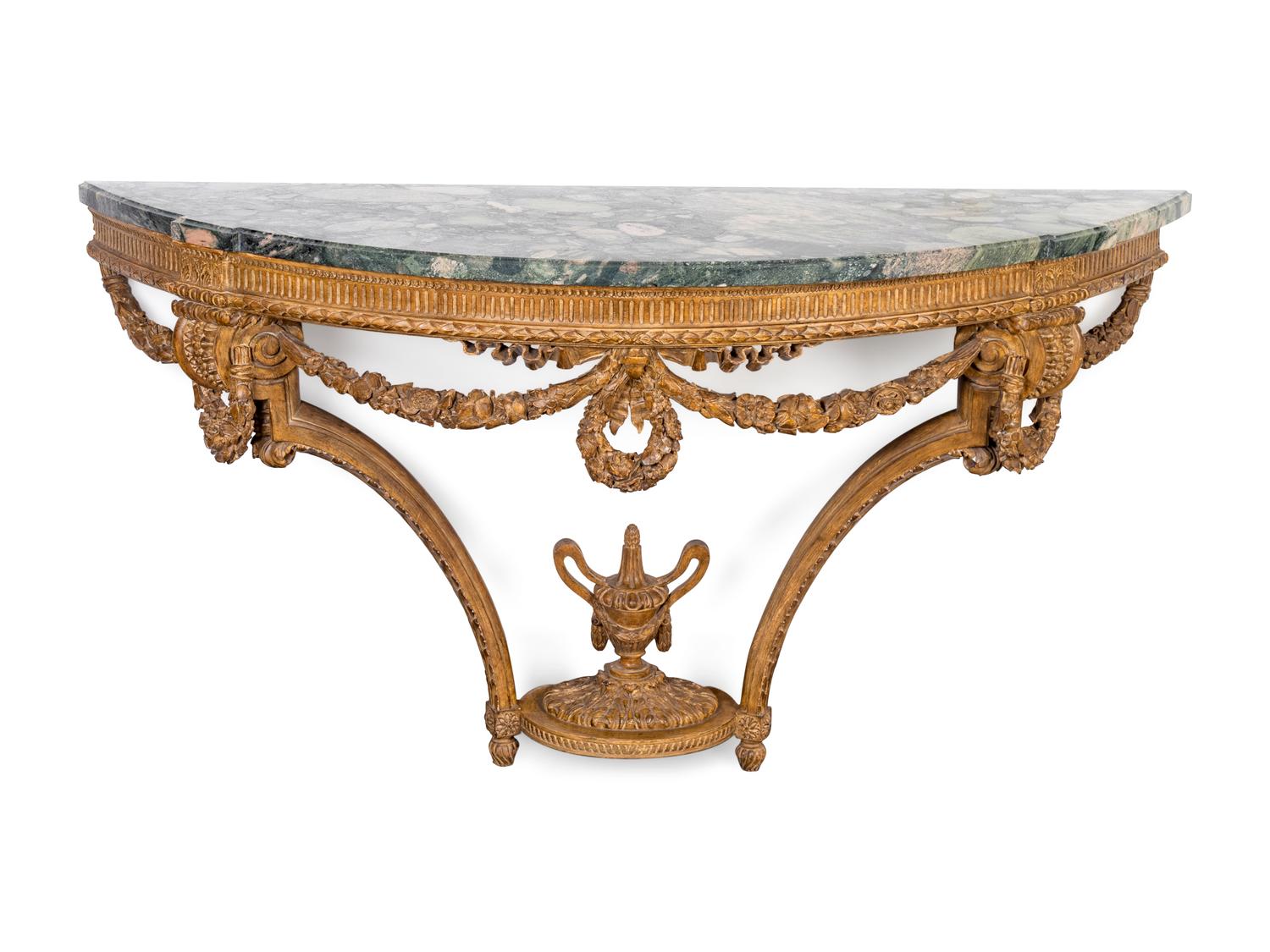 A Louis XVI Style Carved Wood Console — 20TH CENTURY