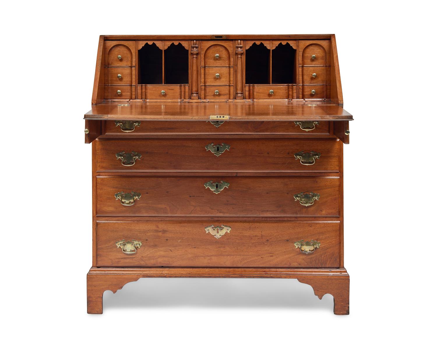 A Chippendale Walnut Slant-Front Desk