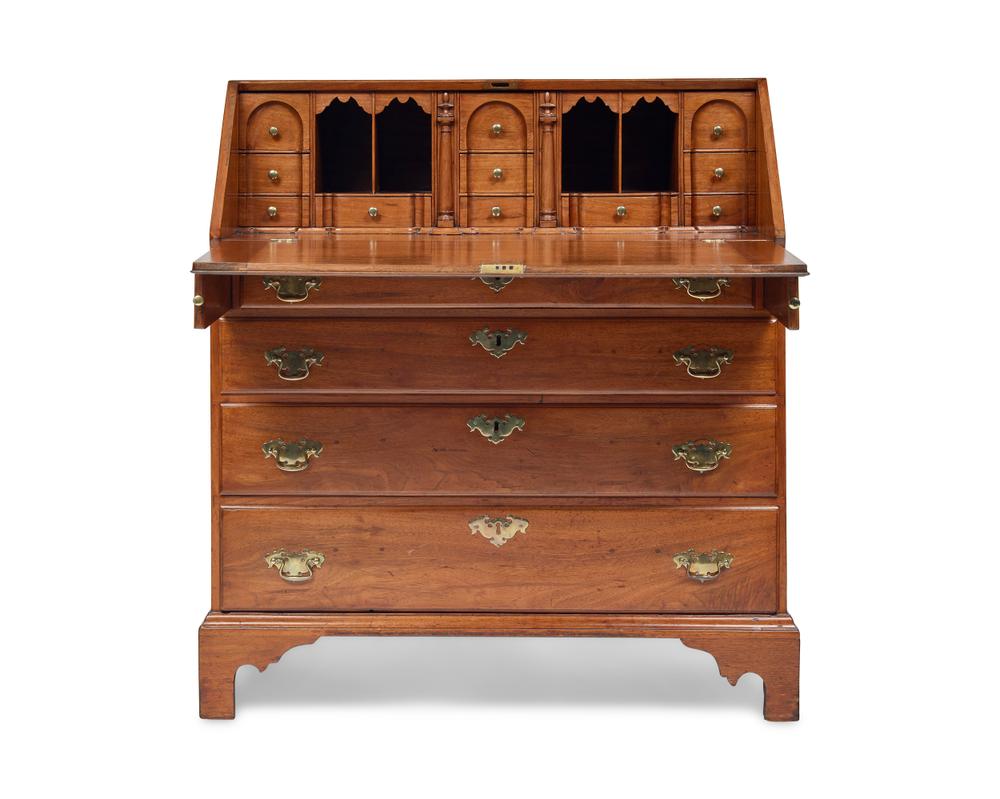 A Chippendale Walnut Slant-Front Desk