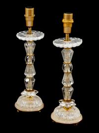 A Pair of Rock Crystal Candlesticks