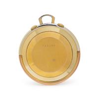 JAEGER-LeCOULTRE, VINTAGE, GOLD-FILLED TRAVEL ALARM OPEN FACE POCKET WATCH