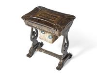 A Chinese Export Lacquer Sewing Table