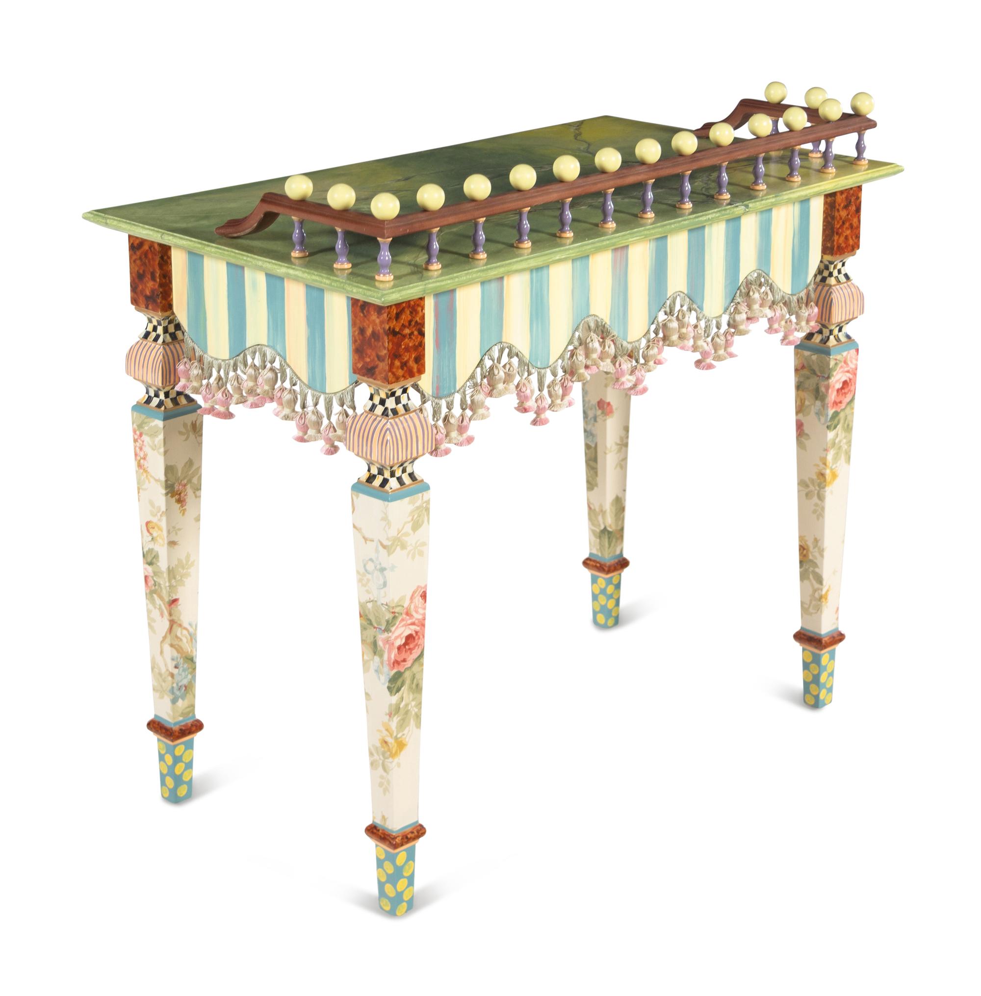 A Mackenzie Childs Marble Collection Writing Desk