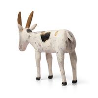 A Folk Art Carved and Painted Wood Figure of a Goat