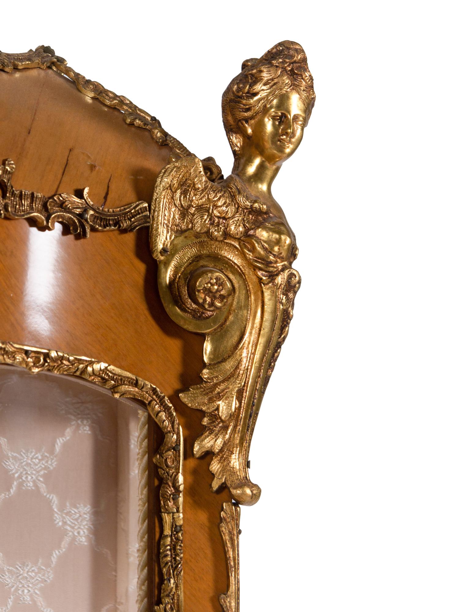 A Louis XV Style Gilt Metal Mounted Painted Vitrine