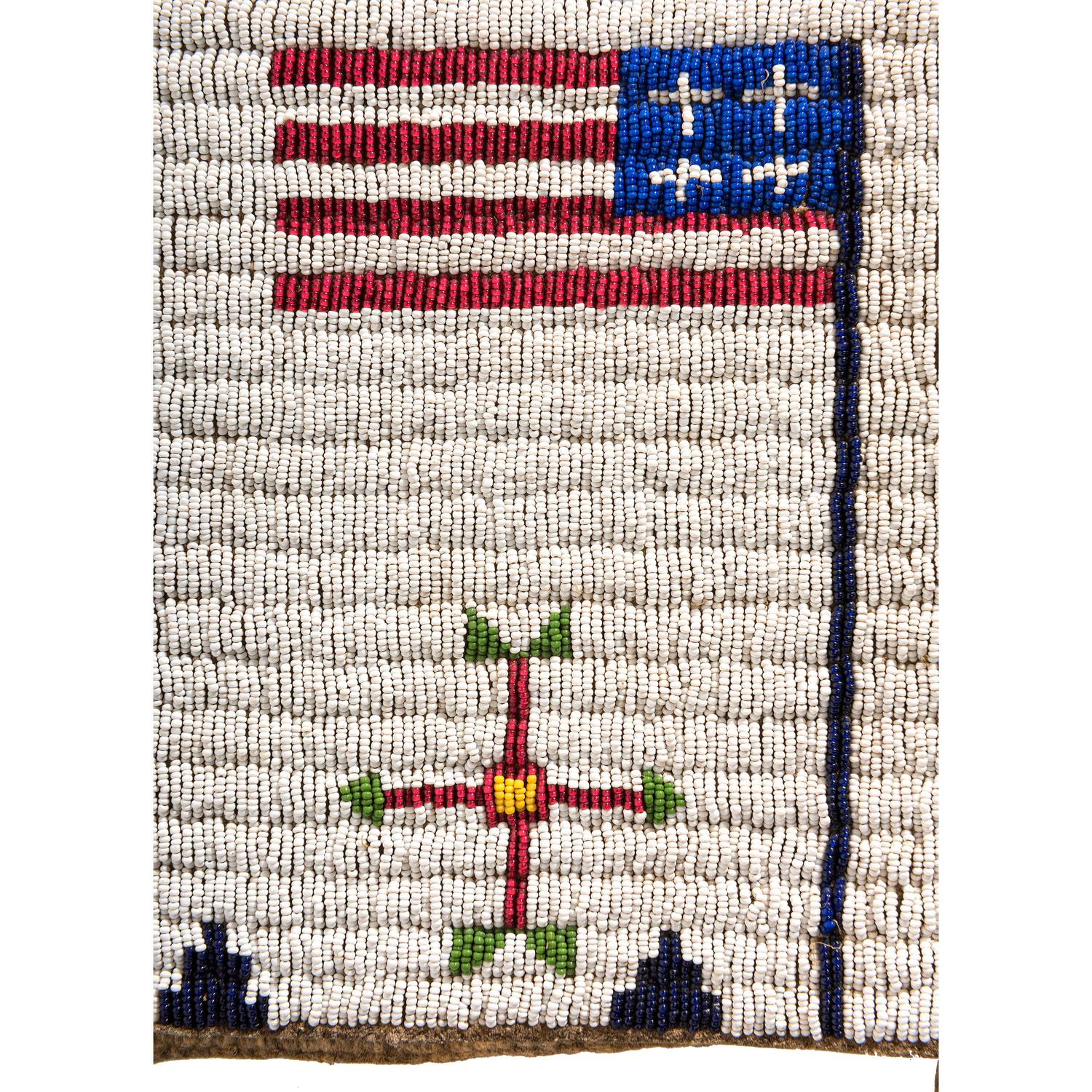 Sioux Child's Beaded Buffalo Hide Pictorial Vest