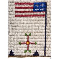 Sioux Child's Beaded Buffalo Hide Pictorial Vest