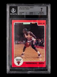 A 1986 Star Michael Jordan Set Personal Data Card No. 9 (BGS 7 NEAR MINT)