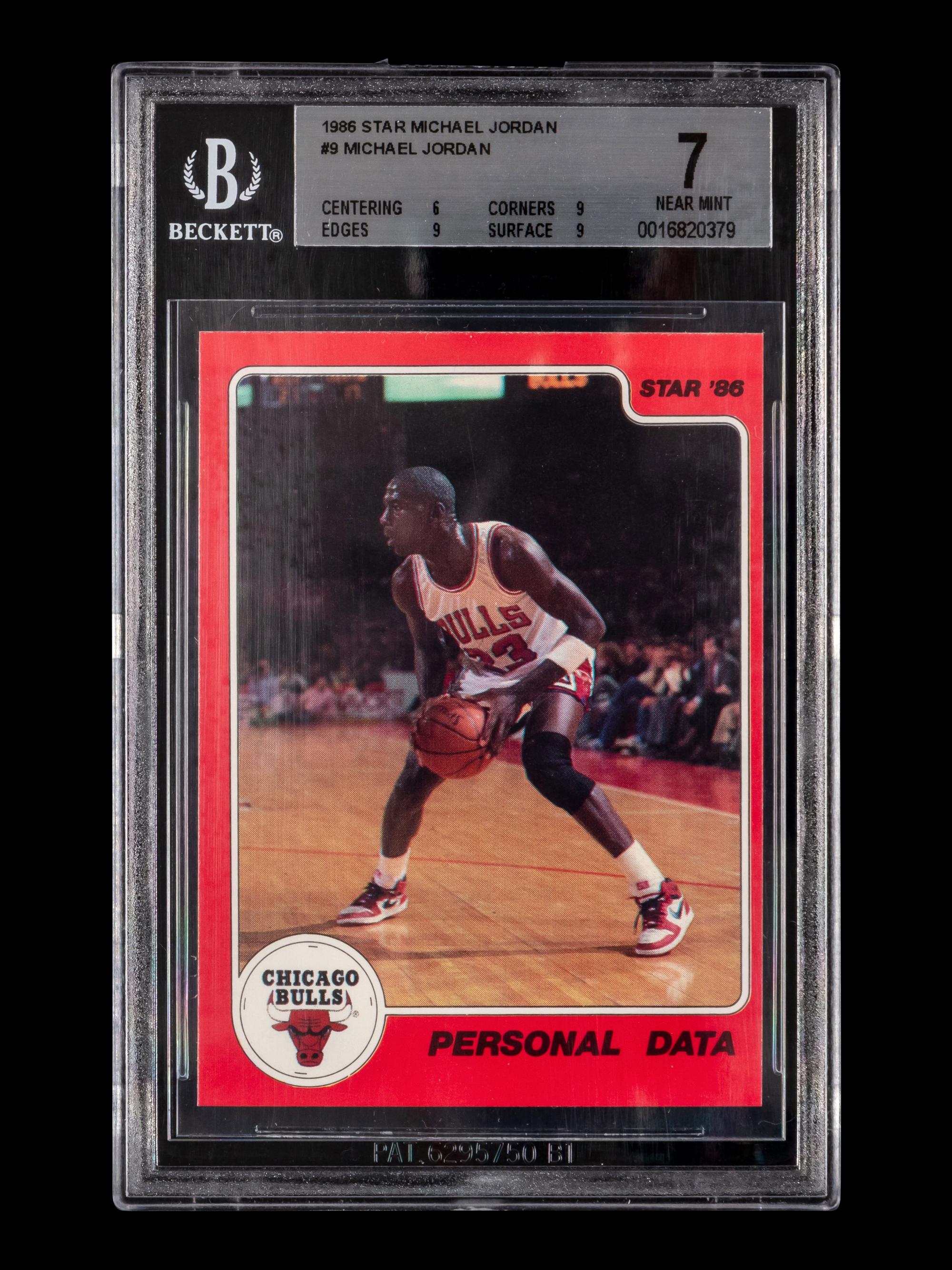 A 1986 Star Michael Jordan Set Personal Data Card No. 9 (BGS 7 NEAR MINT)