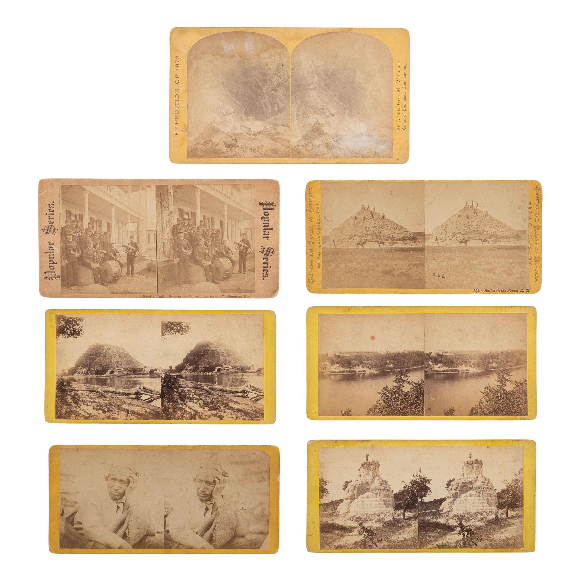 [Native Americana] Group of 7 Stereoviews of Native Americans and Western U.S. incl. Little Six