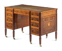 An Edwardian Marquetry Desk and Associated Side Chair