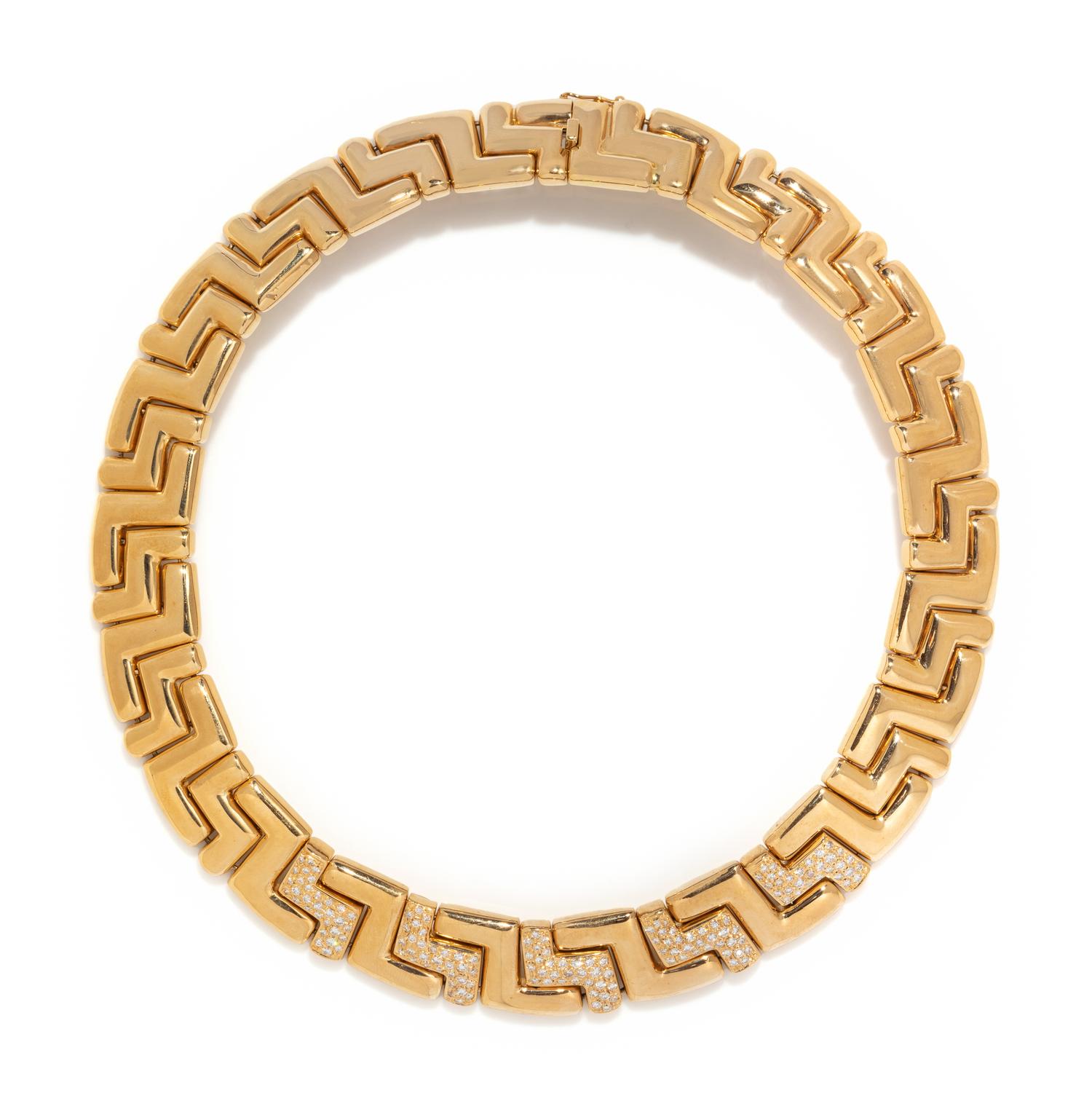 YELLOW GOLD AND DIAMOND COLLAR NECKLACE