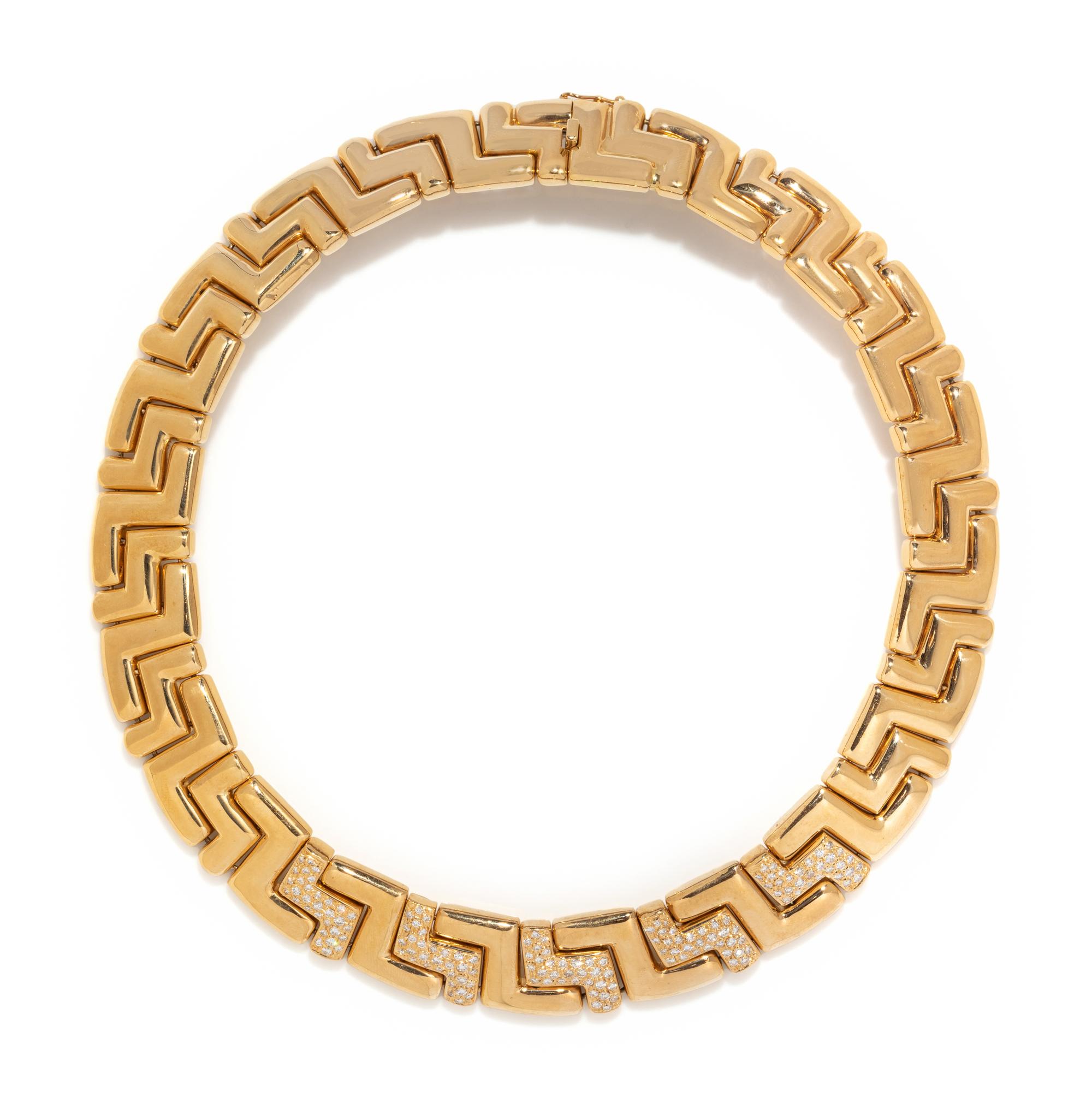 YELLOW GOLD AND DIAMOND COLLAR NECKLACE