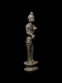 A Pewter Figure of a Standing Bodhisattva