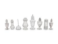 A Group of American and English Silver Casters