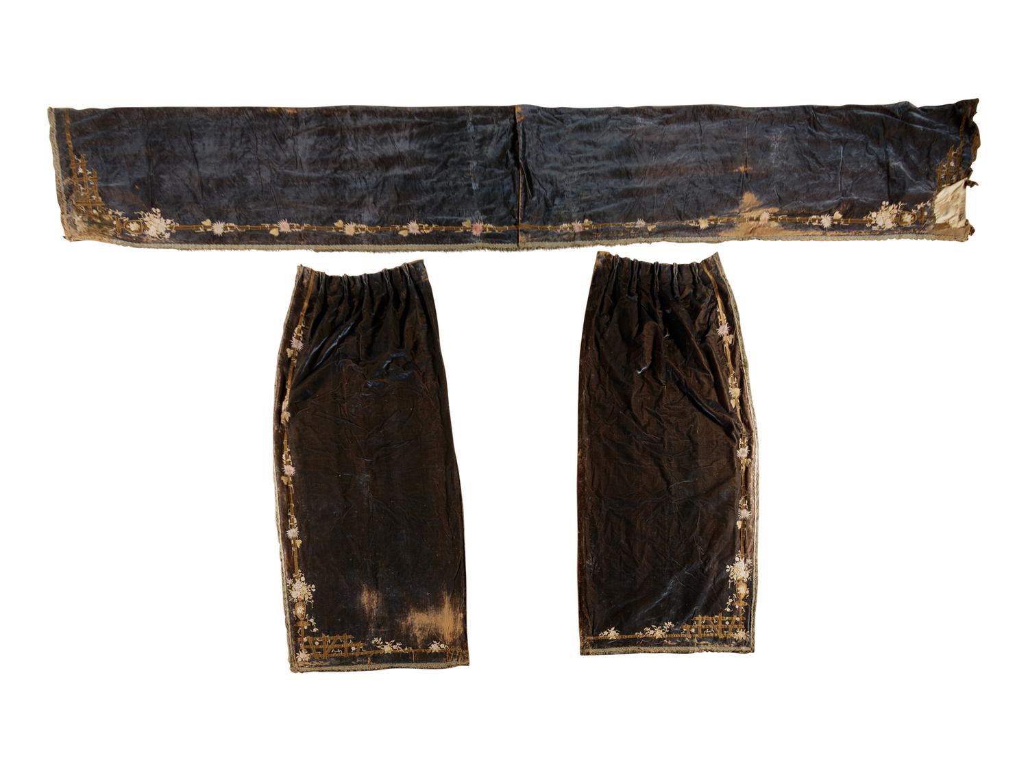 Five Pairs of Aesthetic Movement Drapes, Possibly Herter Brothers