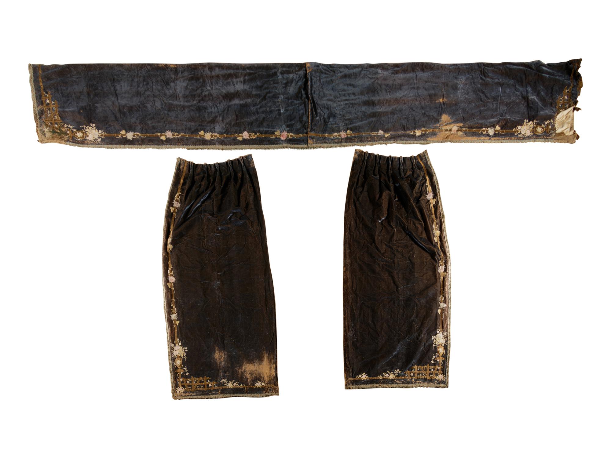 Five Pairs of Aesthetic Movement Drapes, Possibly Herter Brothers